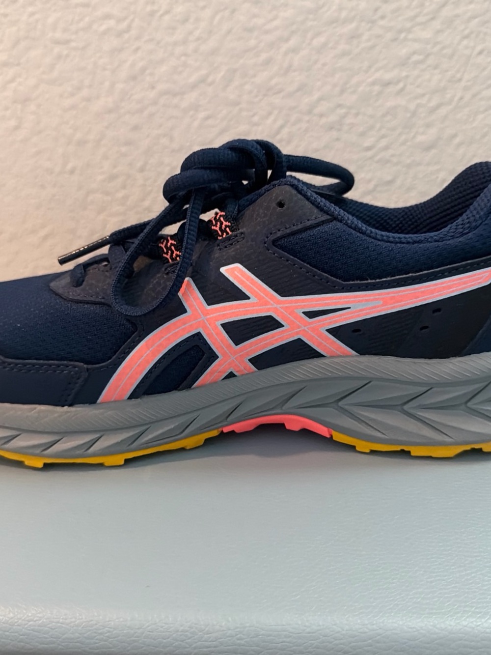 Asics Navy Blue Mesh Shoe Interior Label